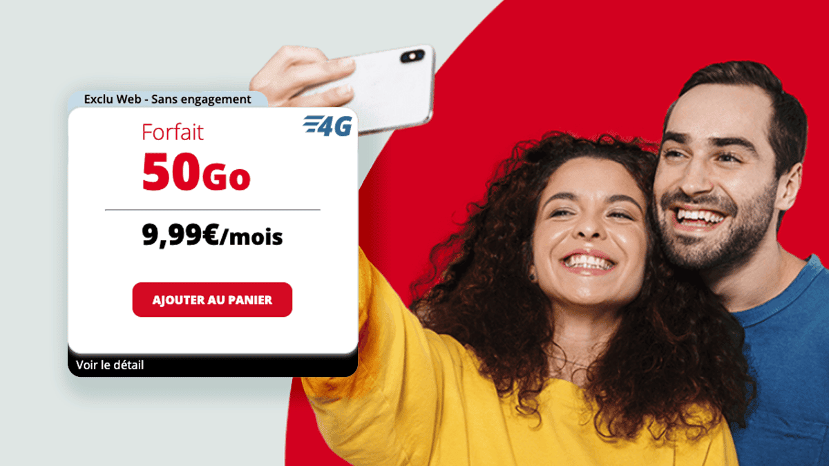 Promotions sur le forfait 50 Go chez Auchan Telecom