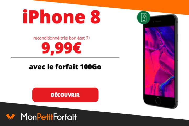 Promo Auchan télécom sur un forfait 100 Go avec un iPhone 8