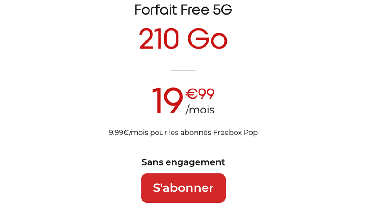 Forfait 5G en promo Free