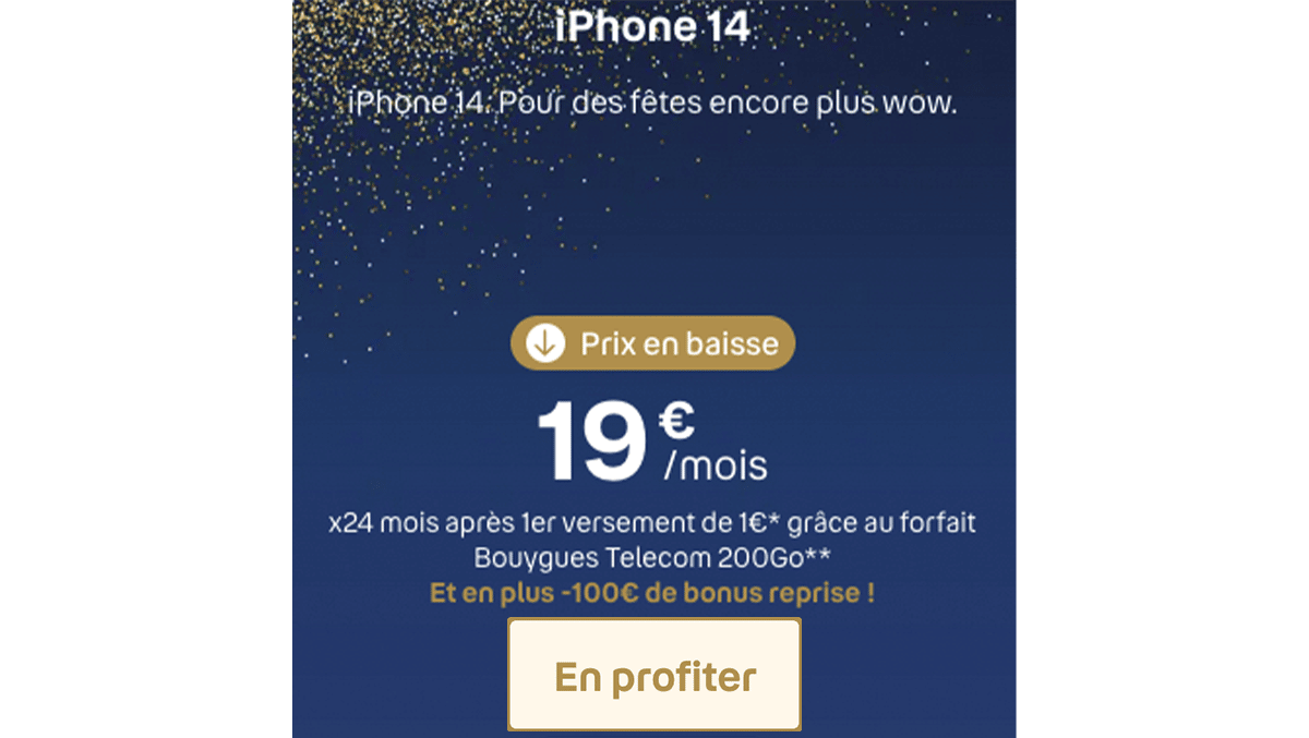 Promo iPhone 14 Bouygues Telecom