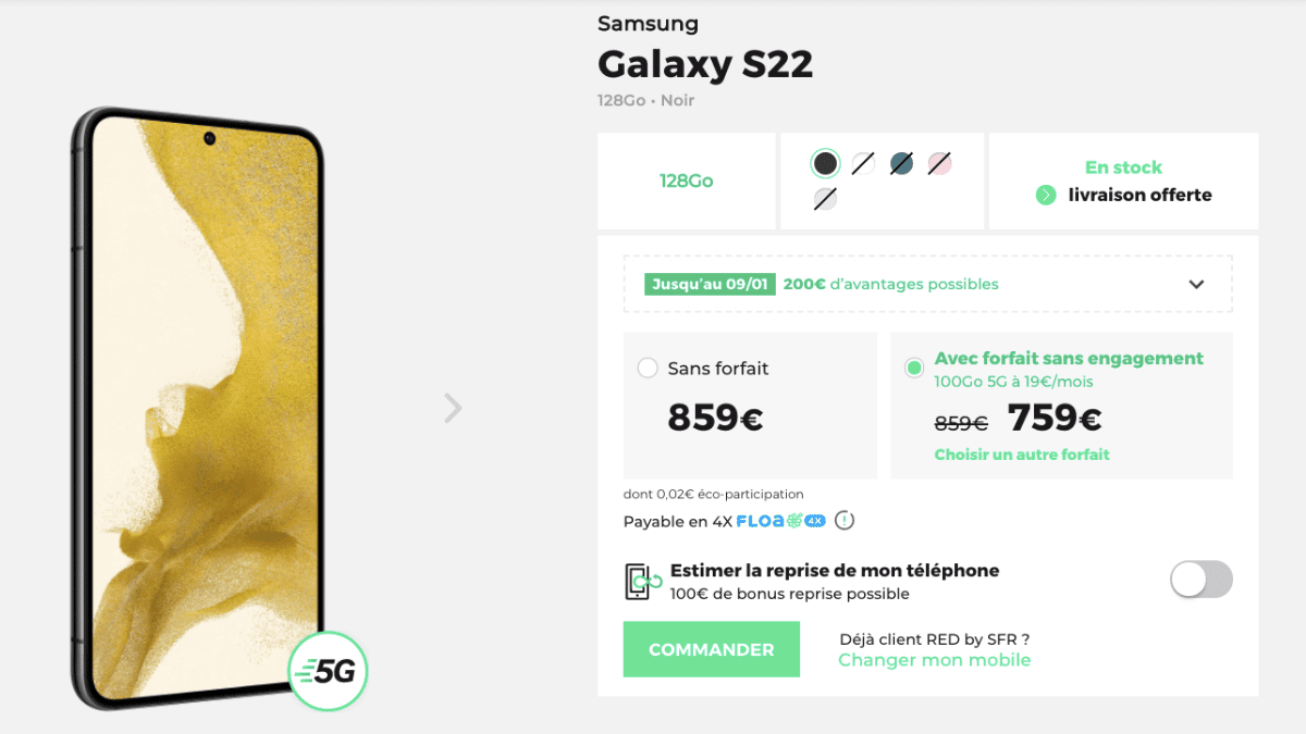 Samsung Galaxy S22 smartphone