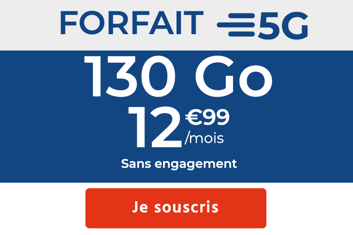 Cdiscount Mobile forfait 5G 130 Go