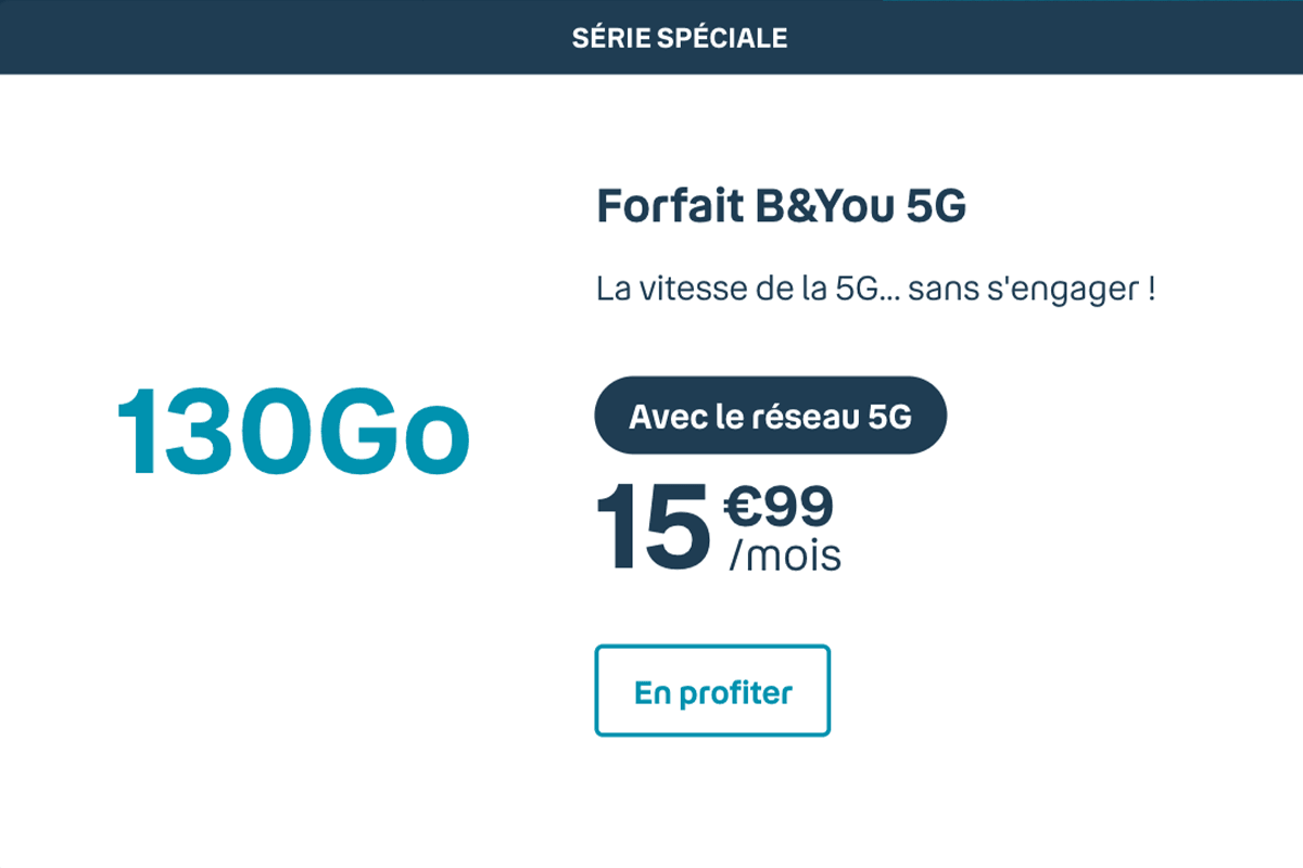 Forfait 5G en soldes 130 Go