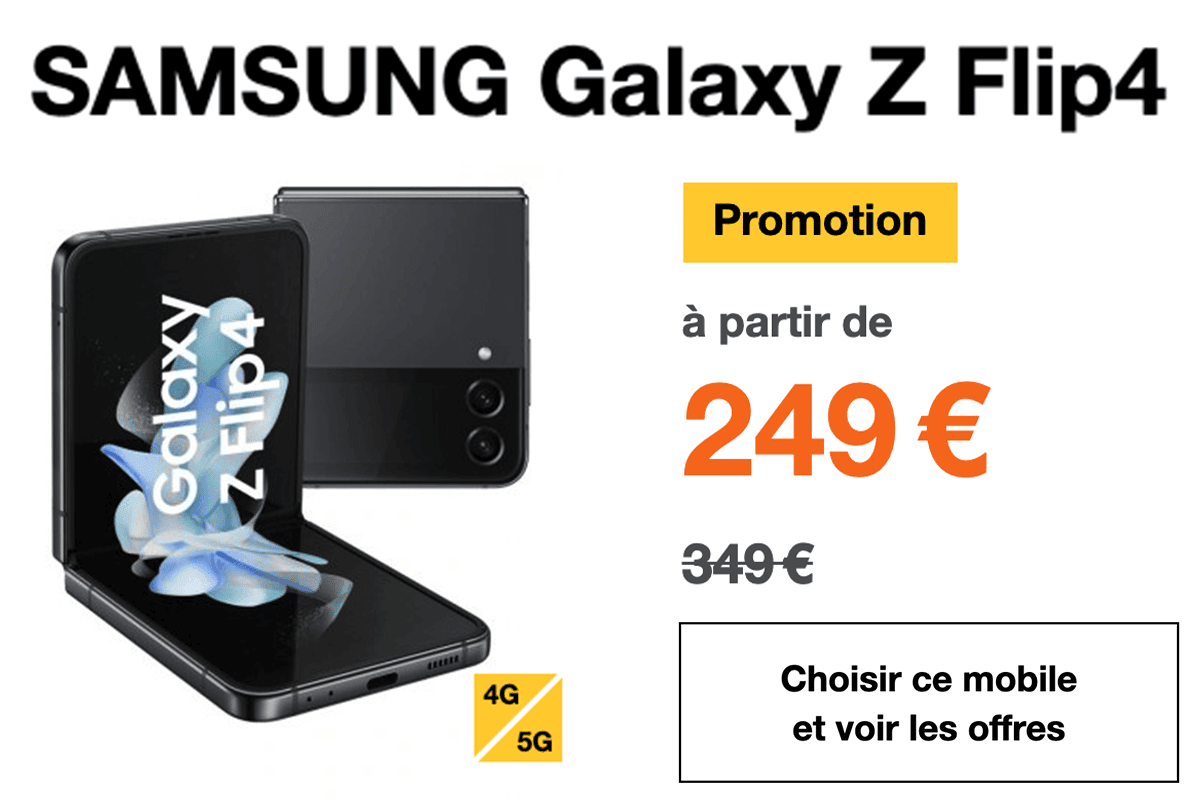 Vânzări Galaxy Z Flip4 la 249 €