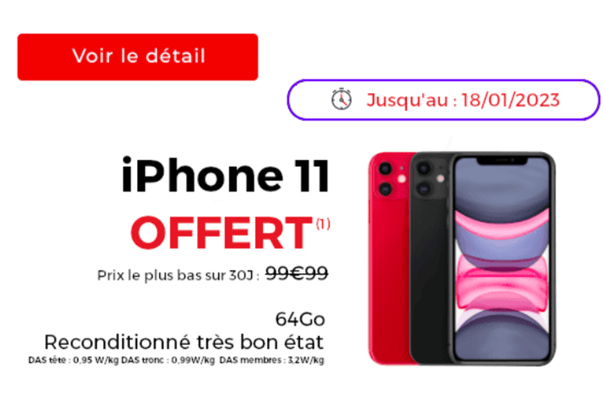 Forfait mobile + iPhone 11 offert