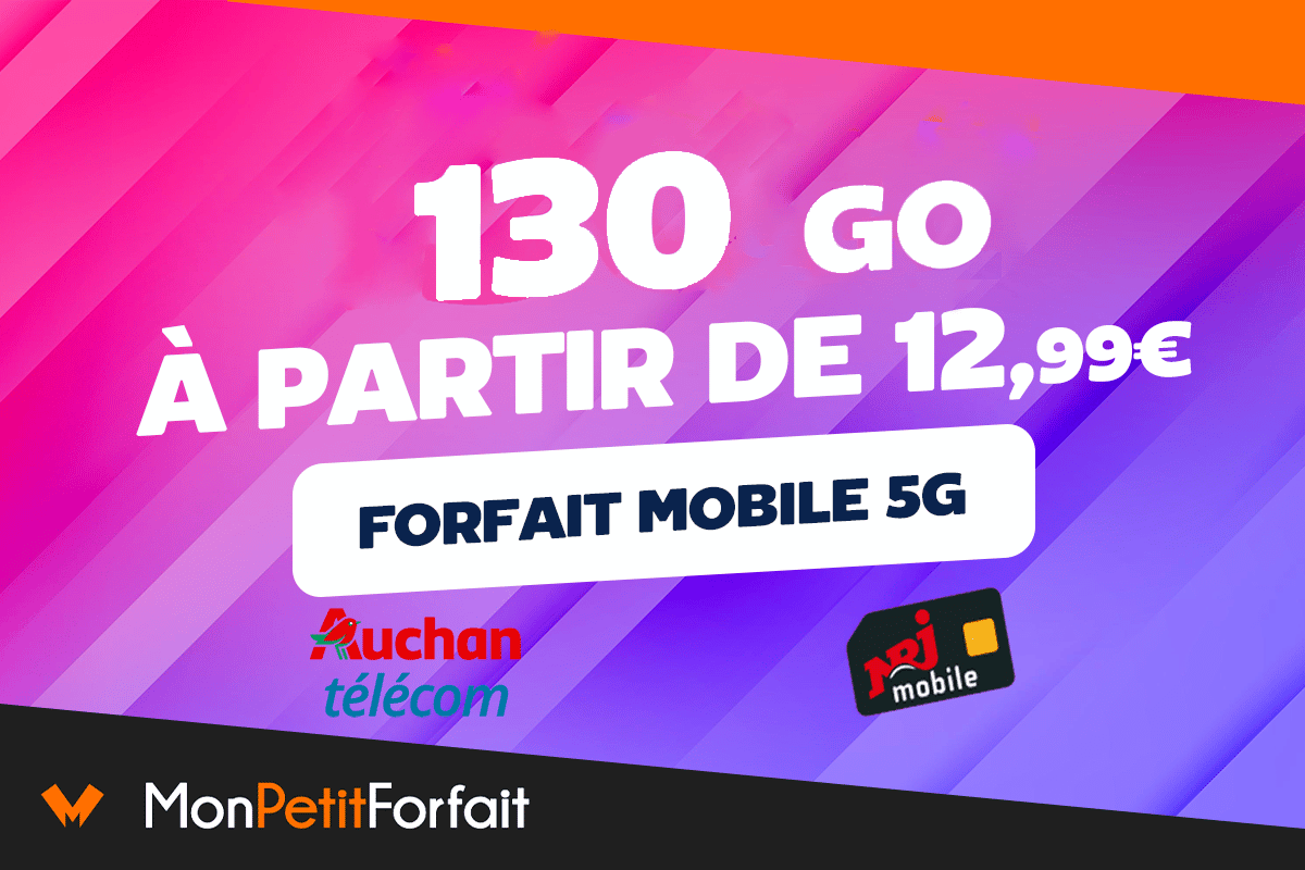 Forfait mobile 5G Auchan télécom vs NRJ Mobile