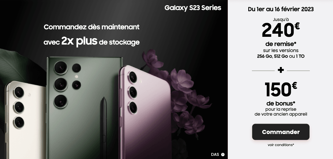 SFR Samsung Galaxy S23 promo