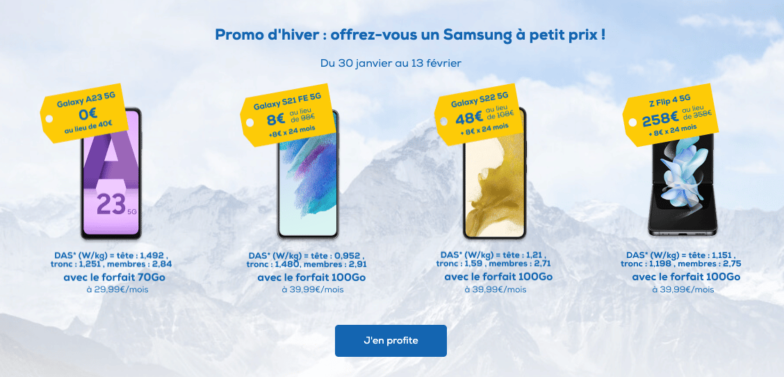 Promo d'hiver sur les smartphones Samsung