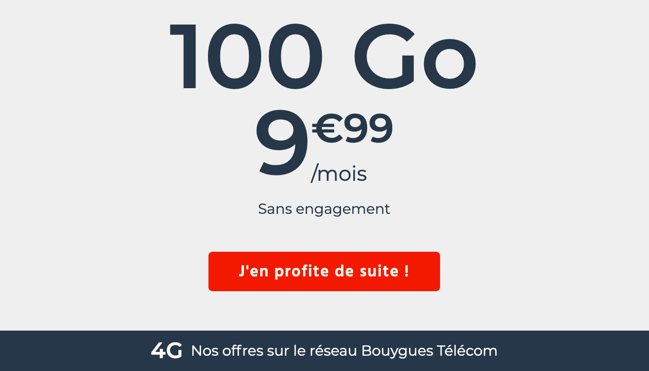 Le forfait 100 Go à 9,99€ de Cdiscount Mobile