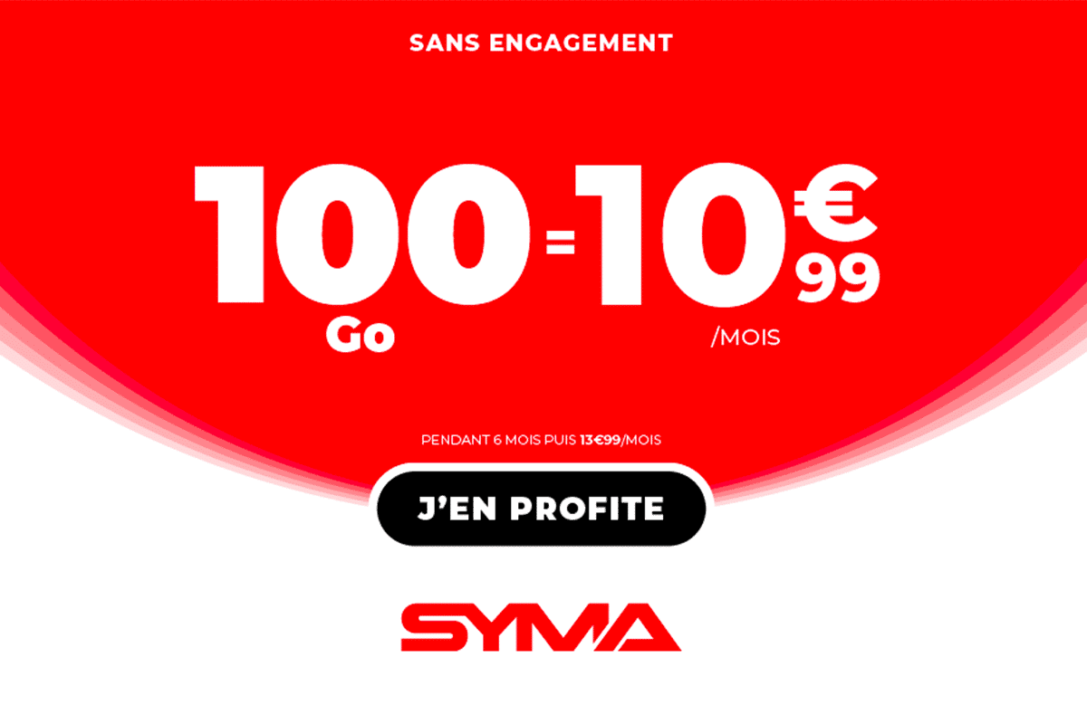Syma Mobile forfait 100 Go pas cher