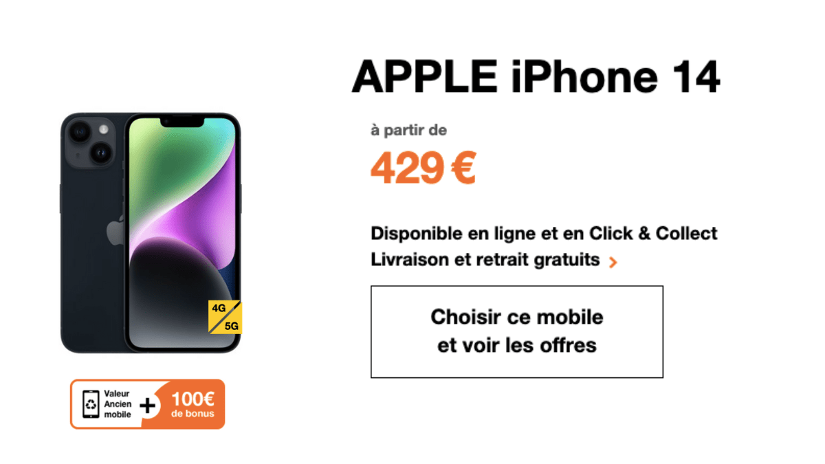 iPhone 14 disponible chez Orange