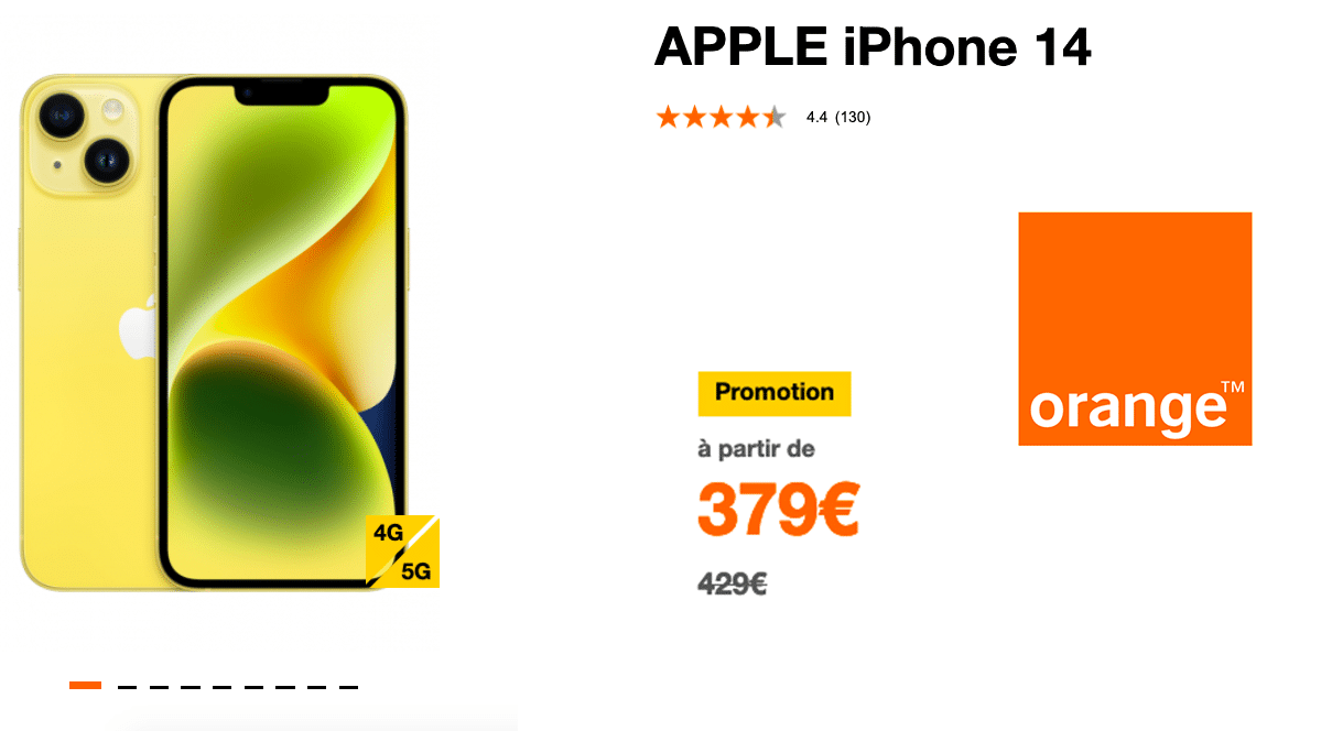 iPhone 14 pas cher Orange