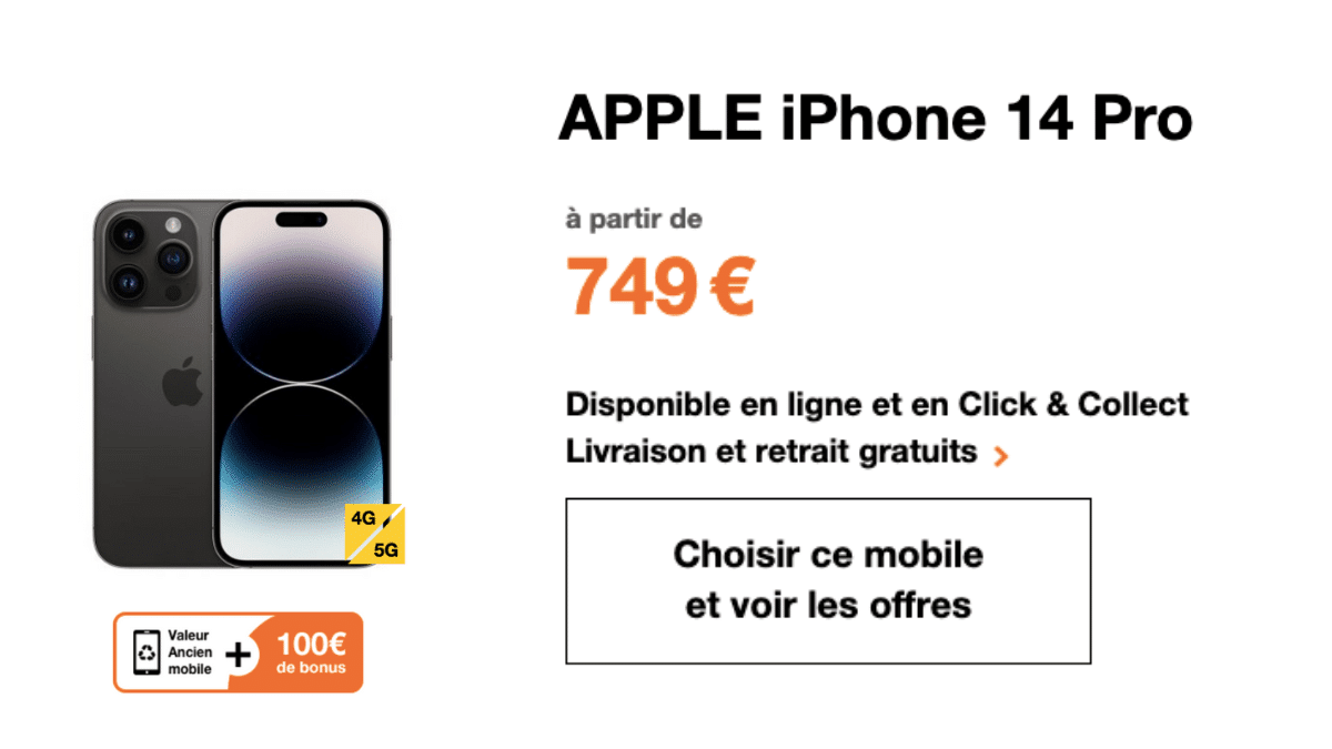 iPhone 14 Pro disponible chez Orange