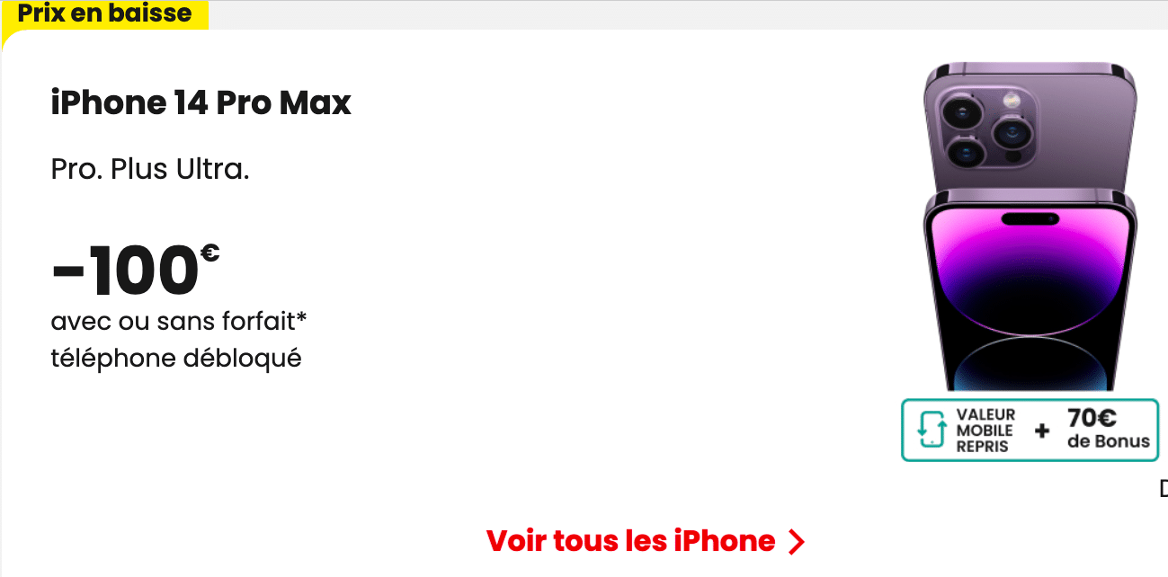 iPhone 14 Pro Max chez SFR