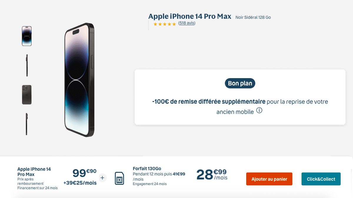 iPhone 14 Pro Max de Bouygues Telecom