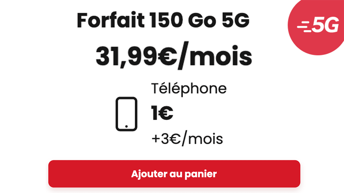 Samsung Galaxy à 1€ forfait 150 Go