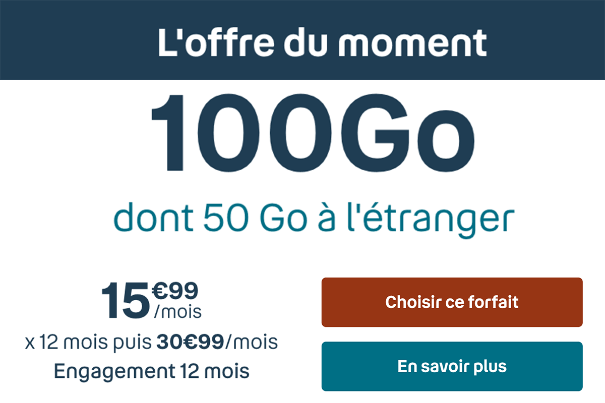 Bouygues Telecom forfait mobile 100 Go 5G