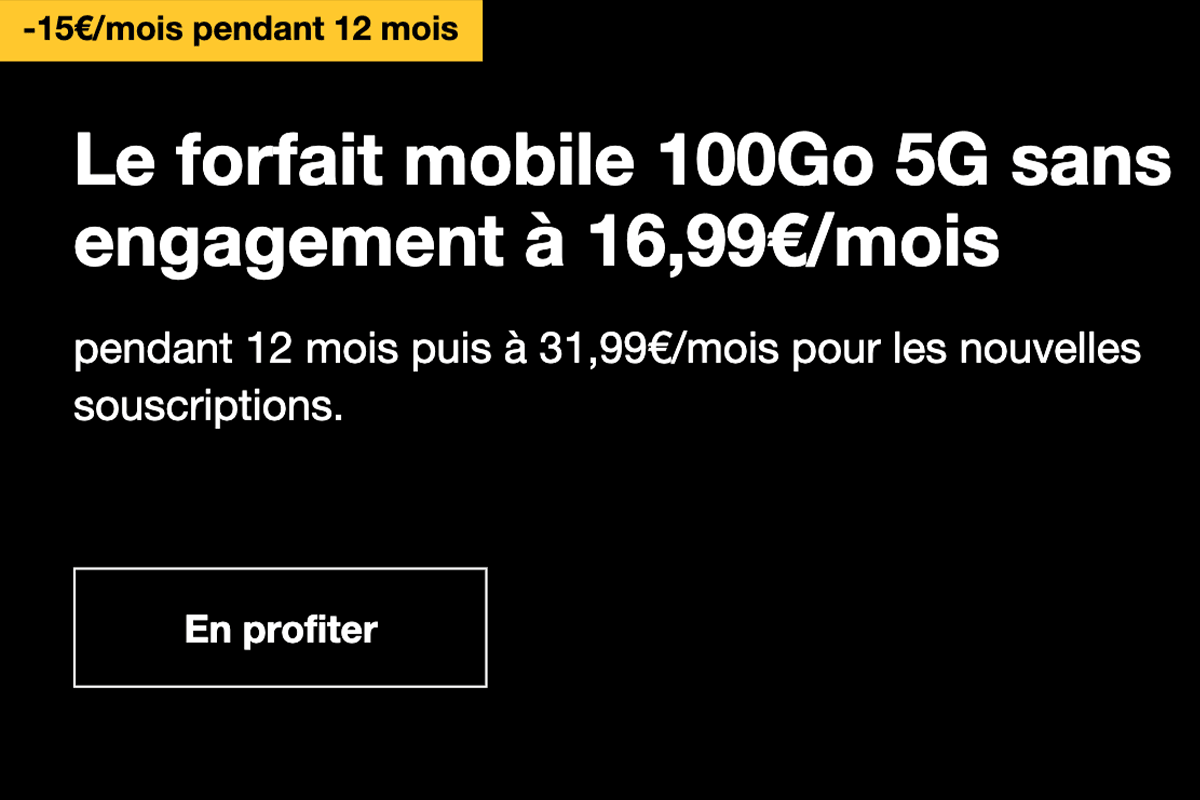 Orange forfait mobile 5G promo