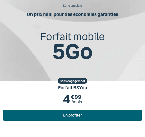 Forfait mobile B&You 5 Go