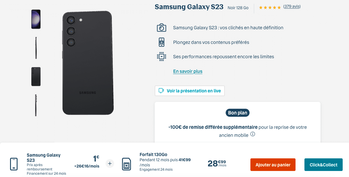 Samsung Galaxy S23 à 1€
