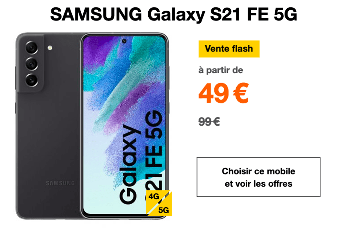 Galaxy S21 FE 5G en promo avec Orange