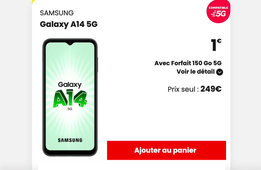 Samsung à 1€ A14 5G