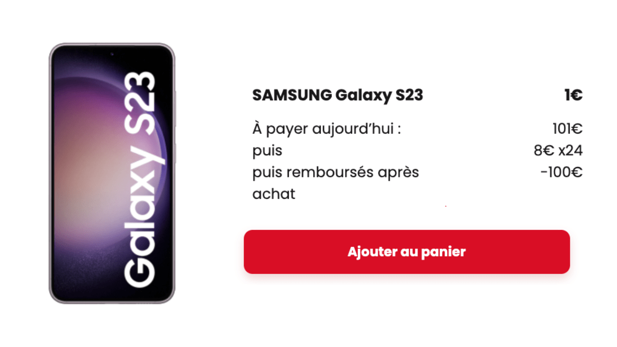 Samsung Galaxy S23 en promo chez SFR