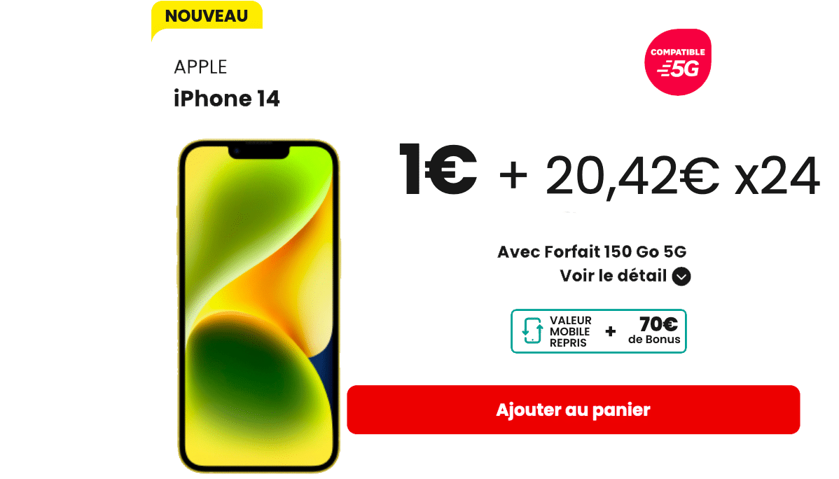 SFR iPhone 14 pas cher