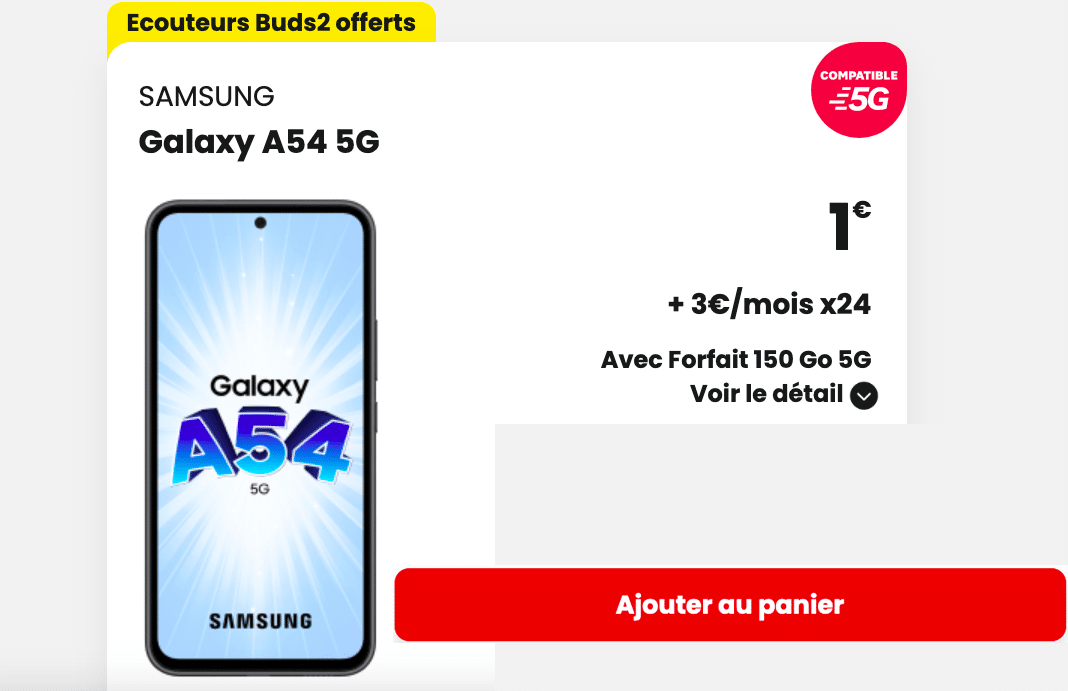 Le Samsung Galaxy A54 déjà en promo avec les forfaits mobiles