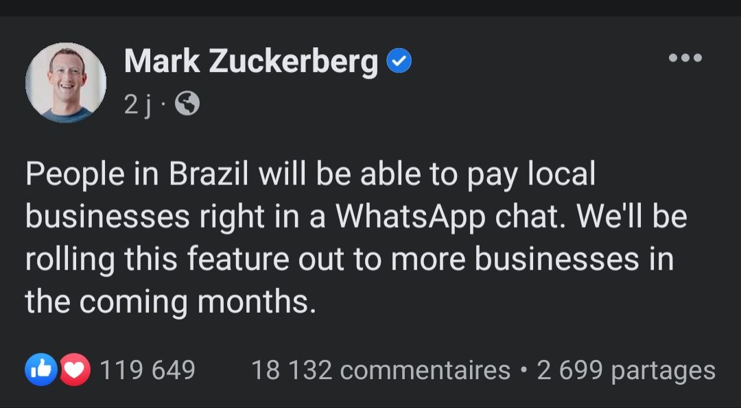 Actualité Mark Zuckerberg WhatsApp