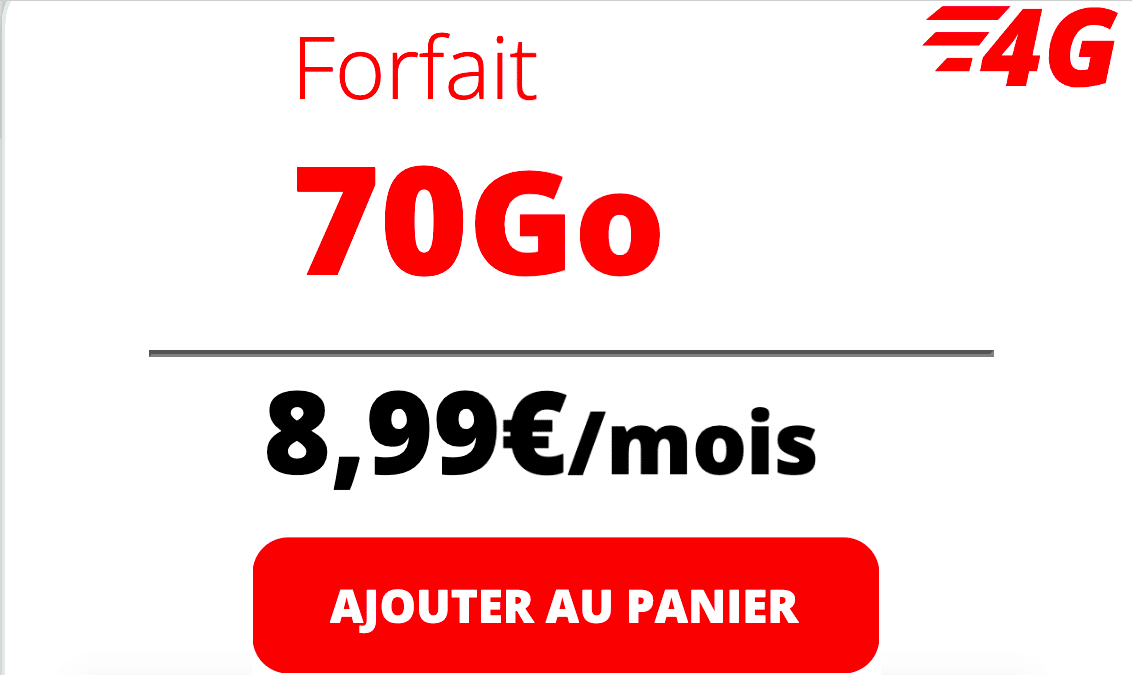 Auchan telecom forfait pas cher 70 Go