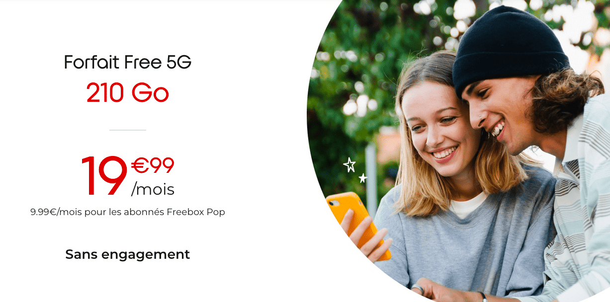 Le forfait Free 5G à 19,99€/mois