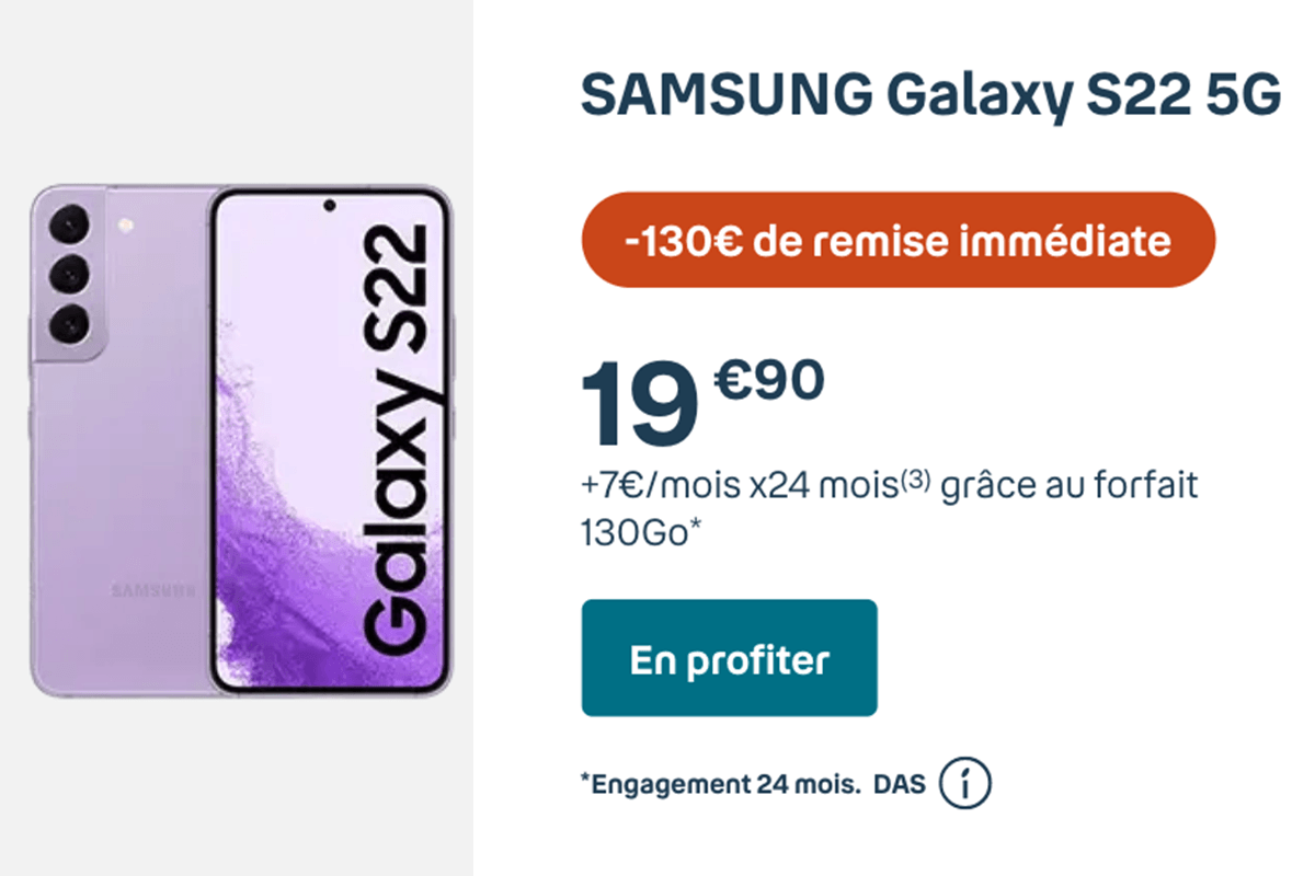 Bouygues Samsung Galaxy S22 en promo
