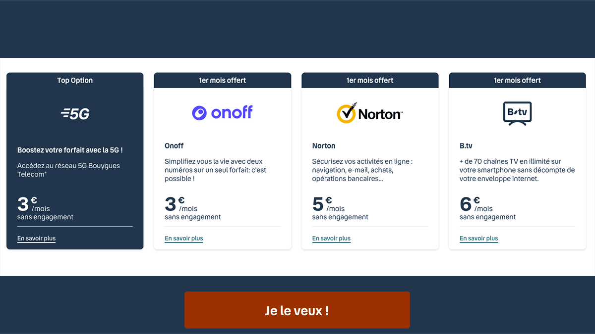 Options forfait mobile