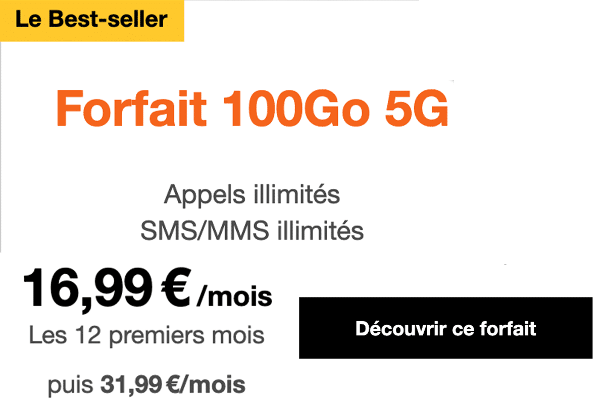 Orange forfait mobile 100 Go