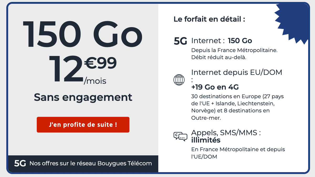 Forfait mobile 5G Cdiscount Mobile