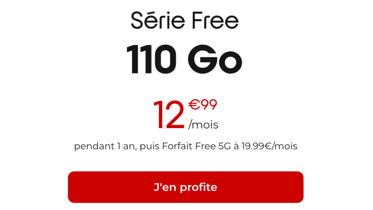 La Série Free, un forfait mobile à 12,99€ pour 110 Go — free download