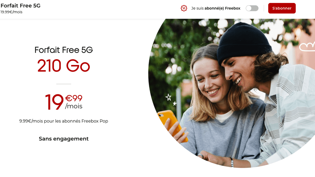 Forfait mobile Free 5G
