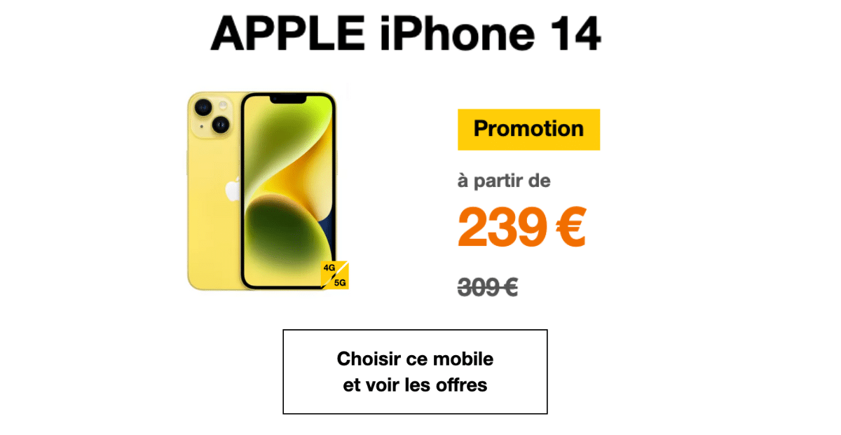 L'iPhone 14 disponible chez Orange