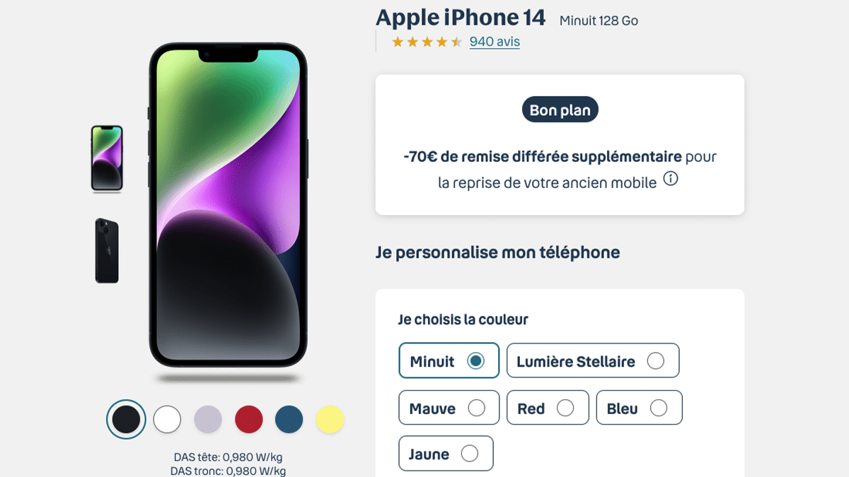 L'iPhone 14 en promo Bouygues Telecom