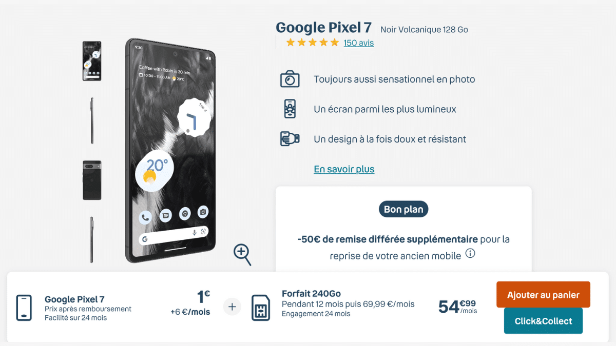 Le Google Pixel 7 à prix canon chez Bouygues Telecom et SFR