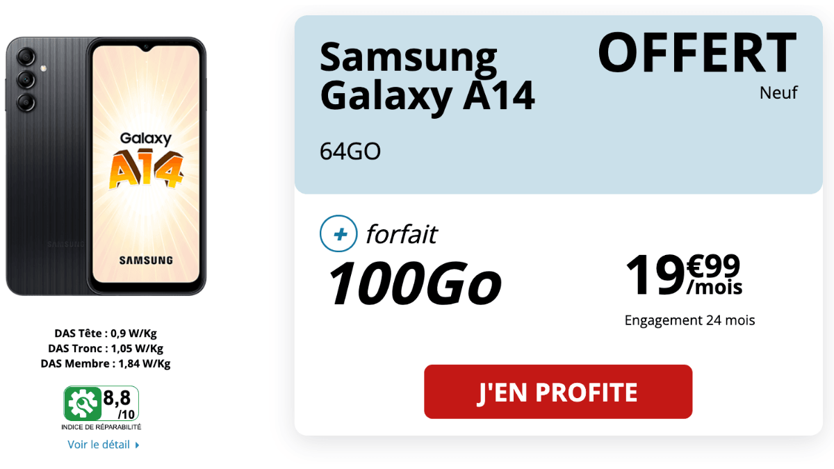 Samsung Galaxy A14 offert