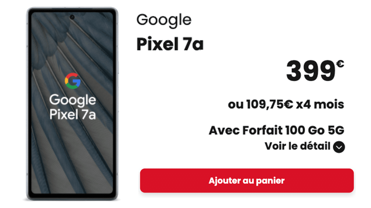 Google Pixel 7a pas cher avec SFR