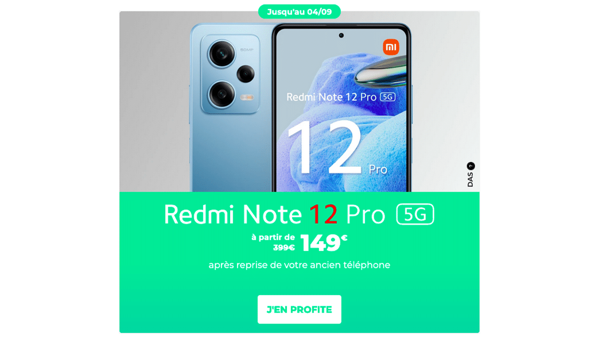 Promo Xiaomi Redmi Note 12 5G RED by SFR