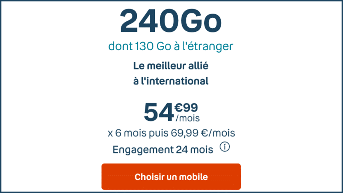 Forfait mobile 240 Go Bouygues Telecom