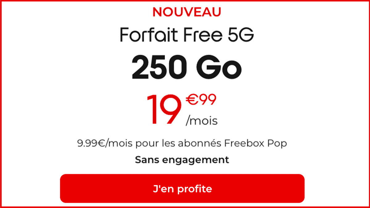 Forfait mobile Free 5G