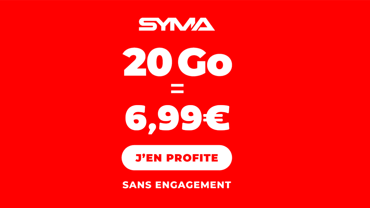 Syma Mobile forfait en promotion 20 Go