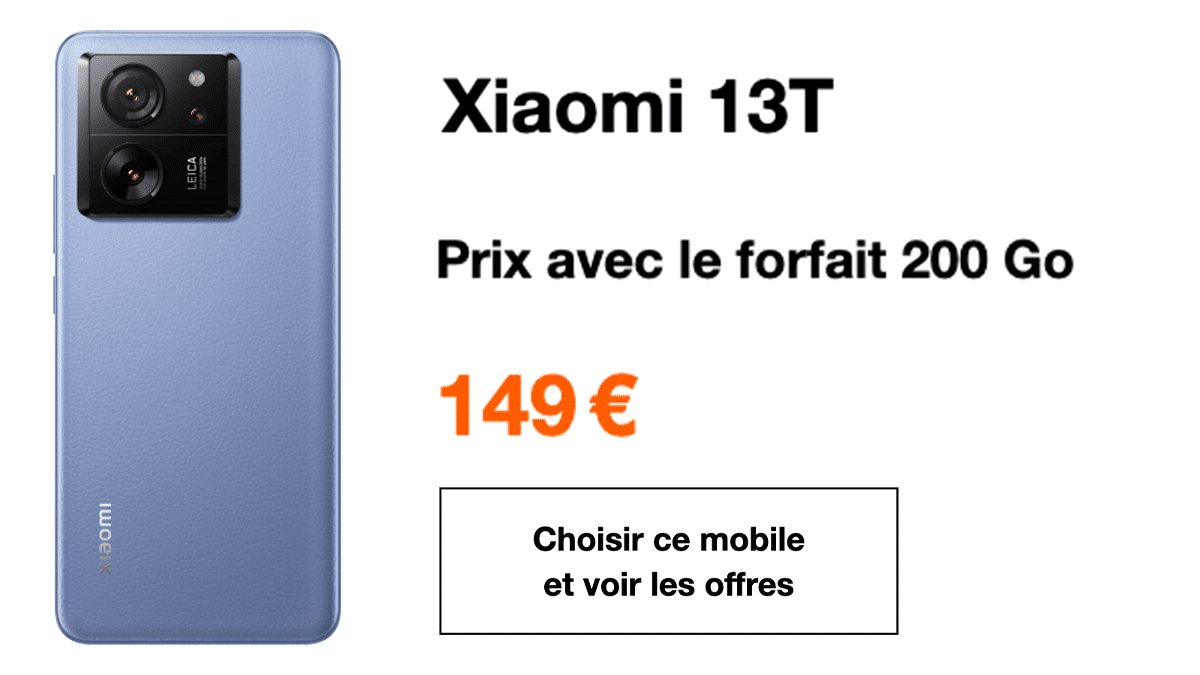 Forfait 5G pour nouveau Xiaomi 13T Orange