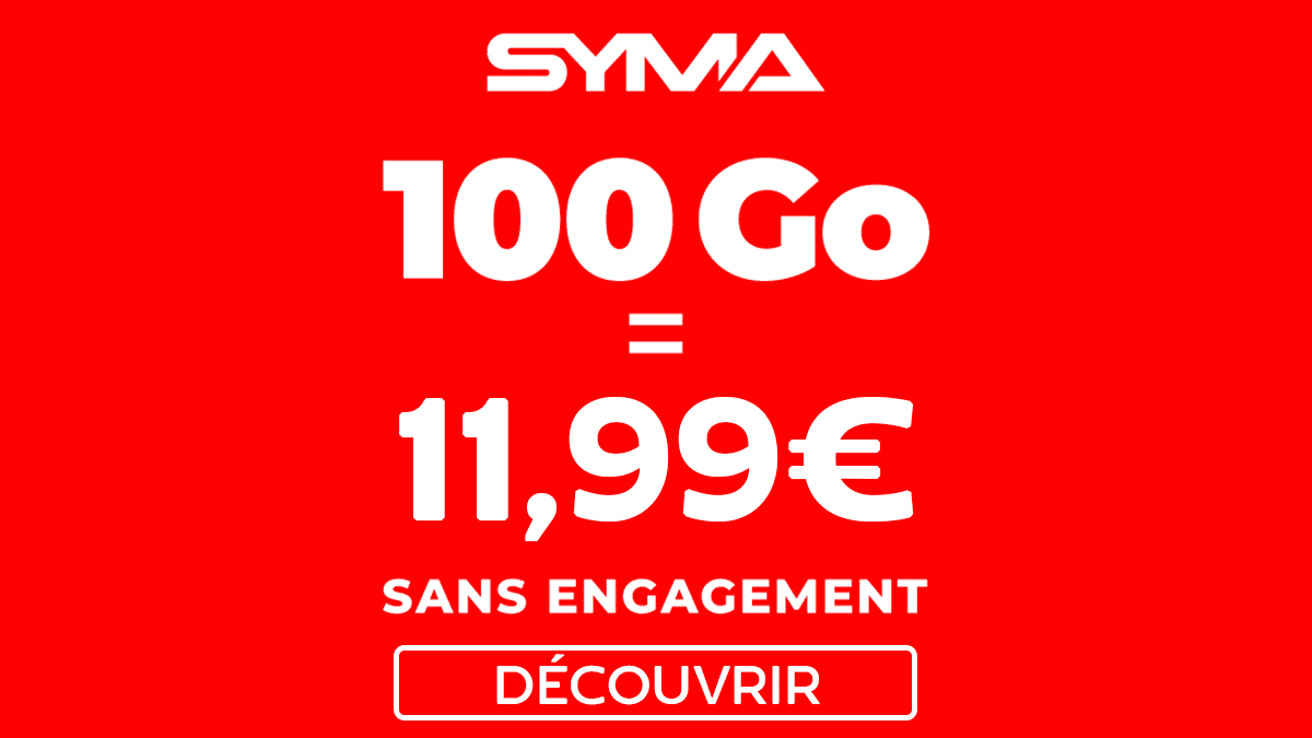 Offre Syma Mobile forfait pas cher 100 Go