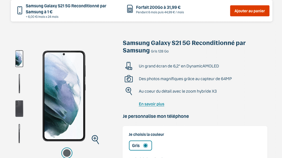 Smartphone reconditionné Samsung